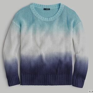 J.Crew Dip-dyed ombré beach sweater-AM099-linen-MONACO BLUE RAW INDIGO X…